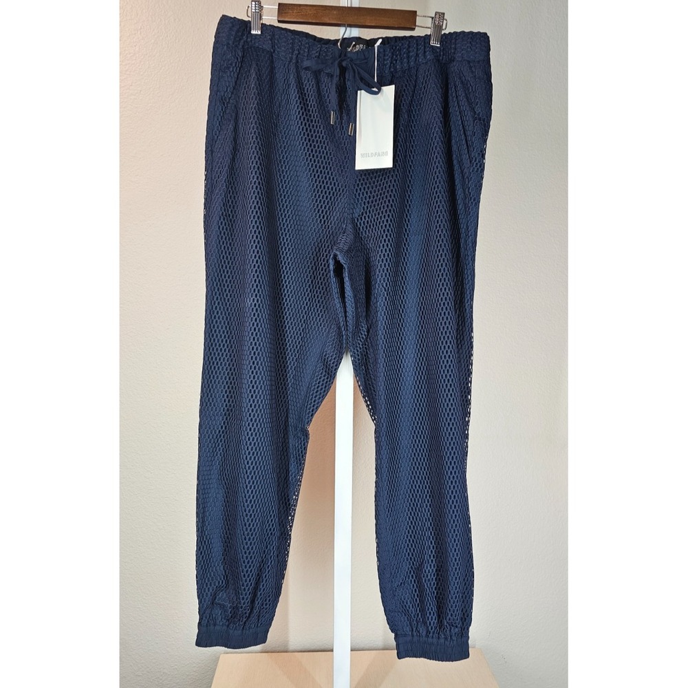 Wildfang Empower Mesh Drawstring Pants NWT Size XL Navy Blue Jogger